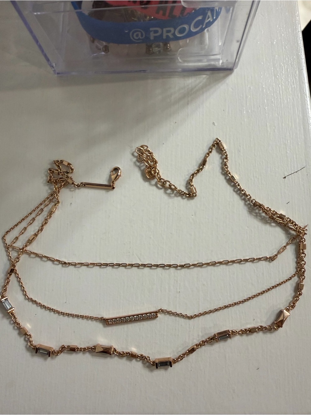 Kendra Scott Rose Gold Layered Bar and Bead Necklace